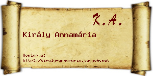 Király Annamária névjegykártya