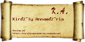 Király Annamária névjegykártya