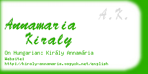 annamaria kiraly business card