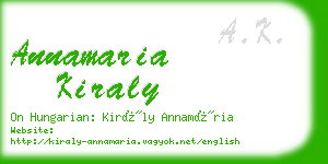 annamaria kiraly business card